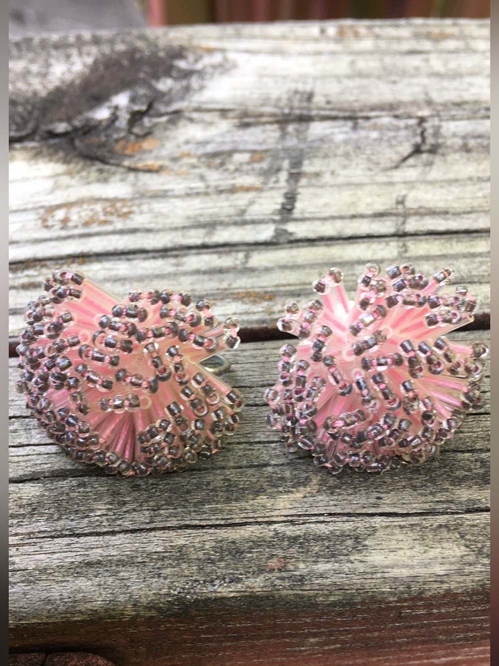 Vintage beaded screw-back earrings